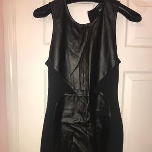 Black Leather Bodycon Dress